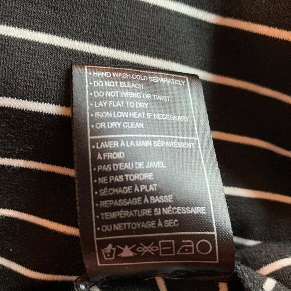 JACK by BB Dakota Short faux-wrap sleeveless racer back dress b&w stripes Large - Picture 14 of 15